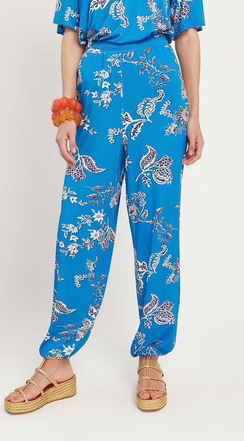 Calça Maria.Valentina Comfort Cós Intermediário Bolso Faca Azul
