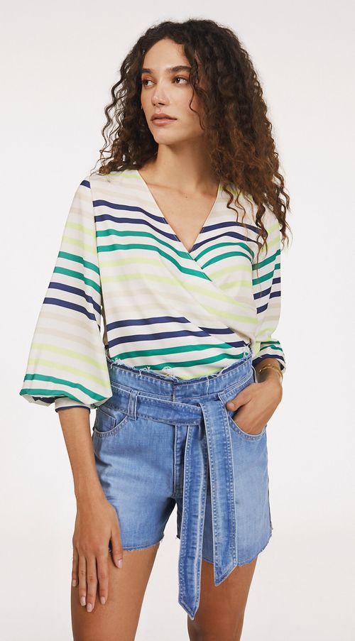 Shorts Maria.Valentina Comfort Detalhe Galão Jeans