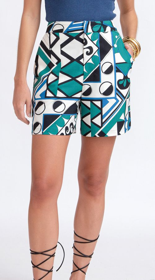 Shorts Maria.Valentina Alfaiataria Com Bolso Verde