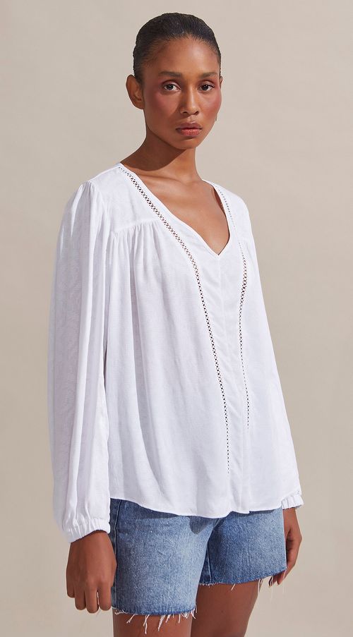 Bata Maria.Valentina Decote V Com Entremeio Off White