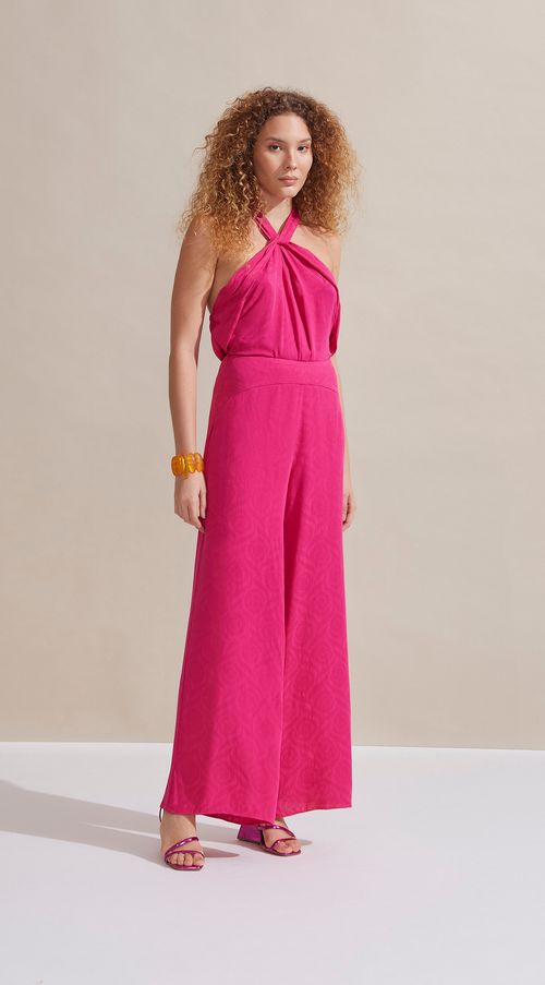 Calca Maria.Valentina Pantalona Cós Alto Detalhe Cós Pink