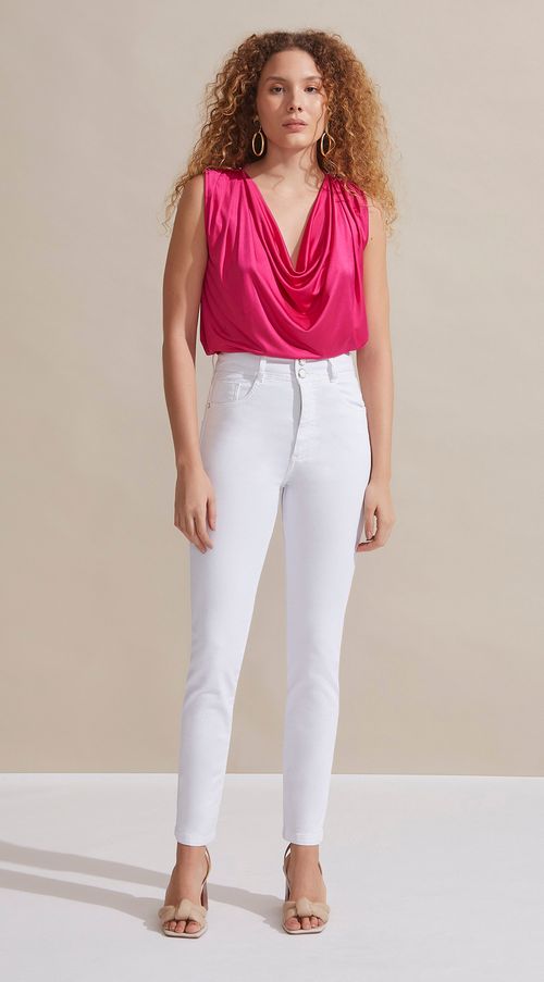 Calca Maria.Valentina Skinny M. Julia Cós Alto Color Branco