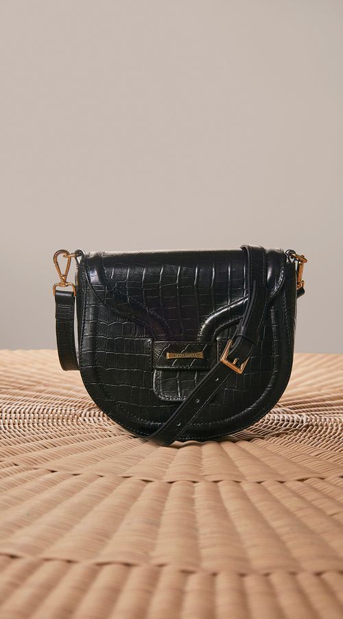 Bolsa Maria.Valentina Crossbody Com Metal Maria Valentina Preto