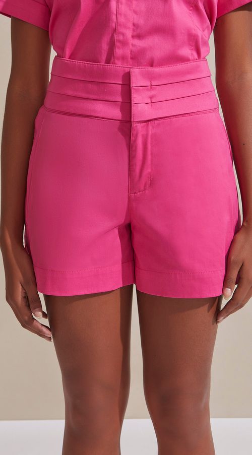 Shorts Maria.Valentina Alfaiataria Detalhe Cós Pink