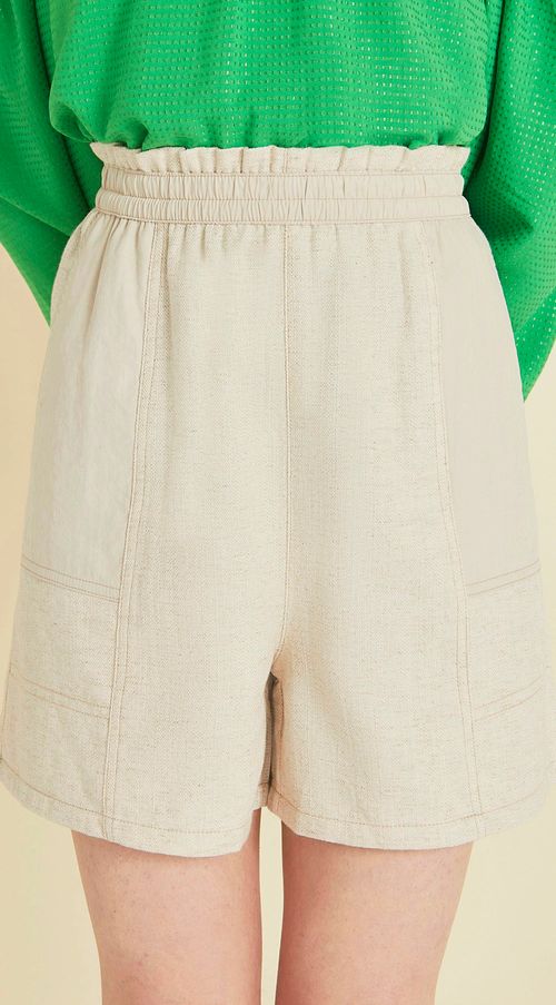 Shorts Maria.Valentina Clochard Composê De Tecidos Cru