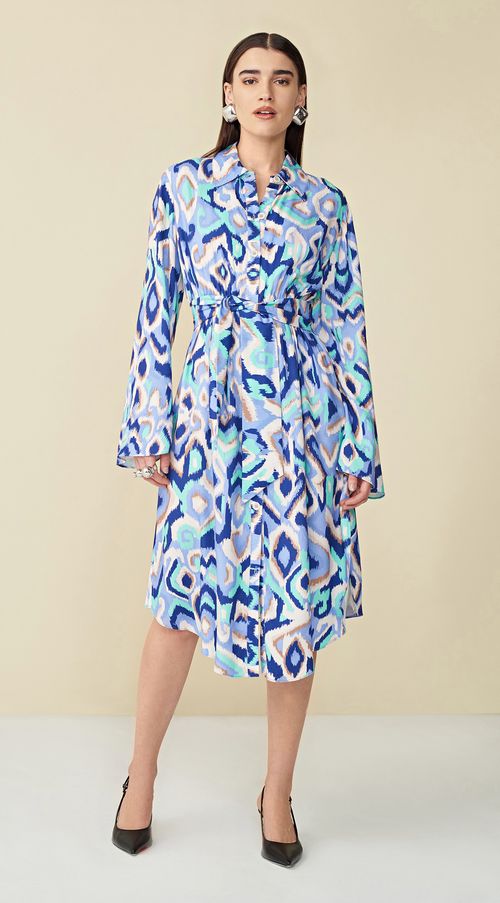 Chemise Maria.Valentina Midi Com Faixa Azul