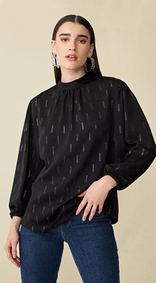 Bata Maria.Valentina Gola Alta Detalhe Franzido Preto