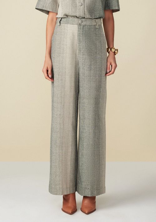 Calça Maria.Valentina Pantalona Cós Alto Básica Cinza
