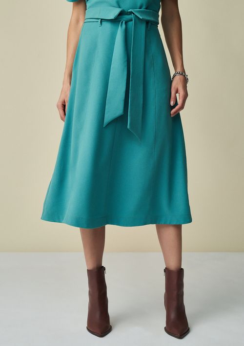 Saia Maria.Valentina Midi Clochard Com Faixa Verde