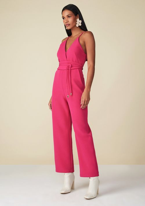 Macacão Maria.Valentina Reto Com Faixa Pink