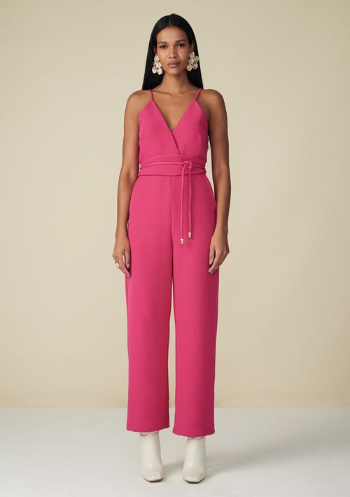 Macacão Maria.Valentina Reto Com Faixa Pink