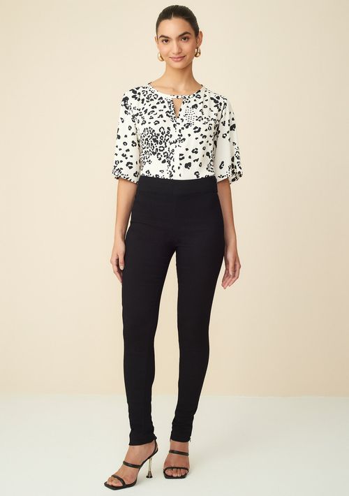 Calça Maria.Valentina Jegging M. Isis Cós Alto Básica Preto