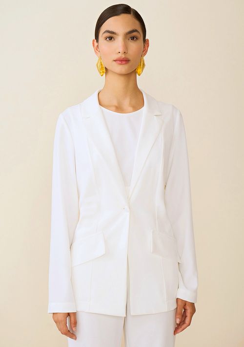 Blazer Maria.Valentina Alfaiataria Detalhe Lapela Off White