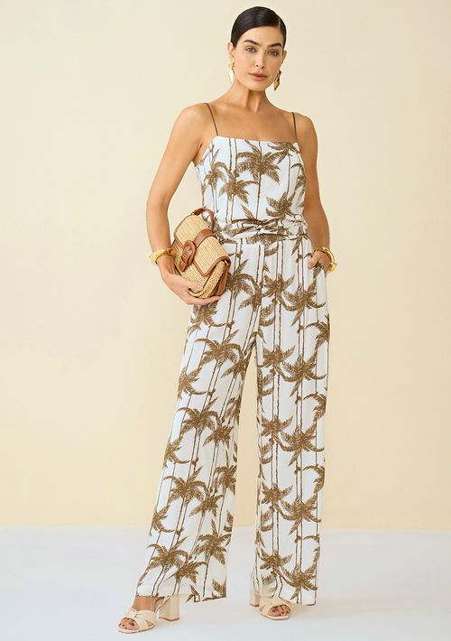 Calça Maria.Valentina Reta Cós Intermediário Detalhe Cós Off White