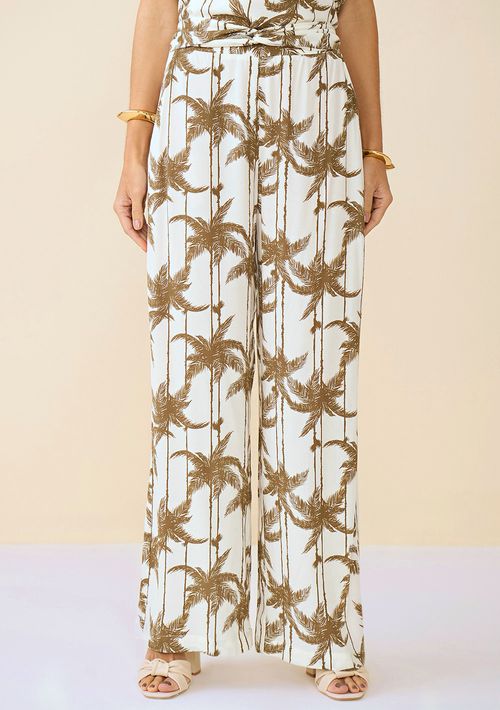 Calça Maria.Valentina Reta Cós Intermediário Detalhe Cós Off White