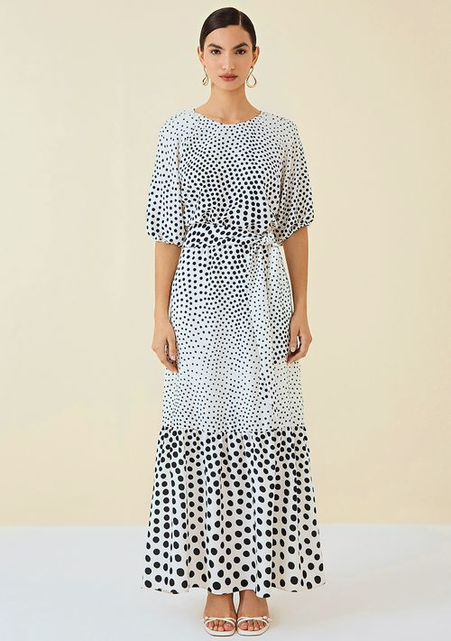 Vestido Maria.Valentina Longo Decote Canoa Amarração Costas Preto