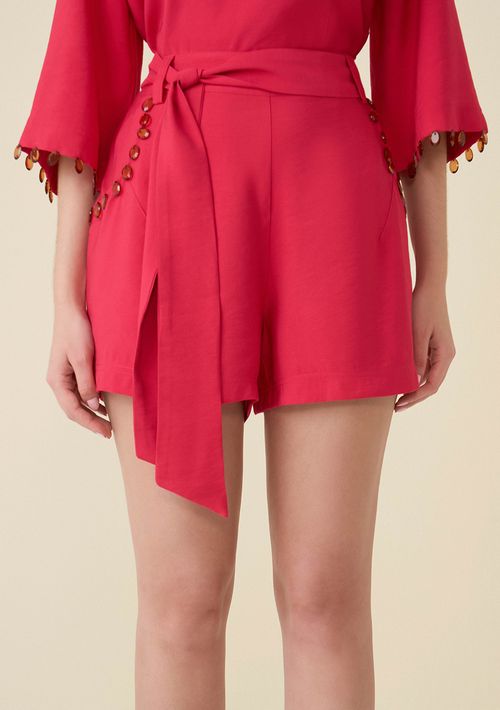 Shorts Maria.Valentina Meia Coxa Detalhe Bolso Pink