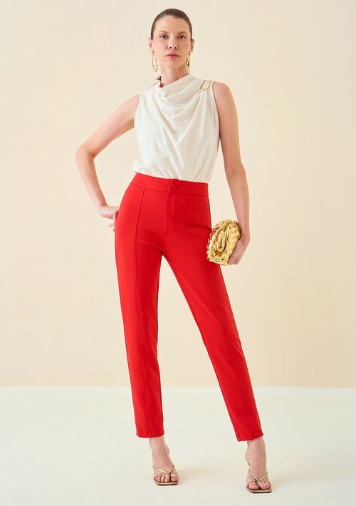 Calça Maria.Valentina Skinny Alta Vermelho