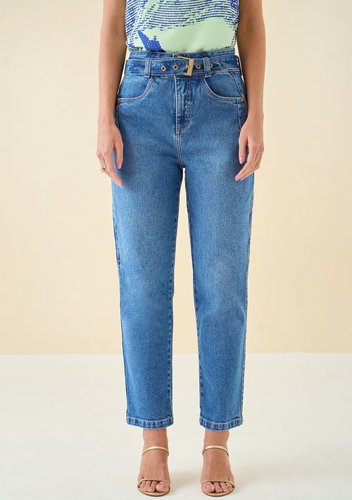 Calça Maria.Valentina Cenoura Alta Azul