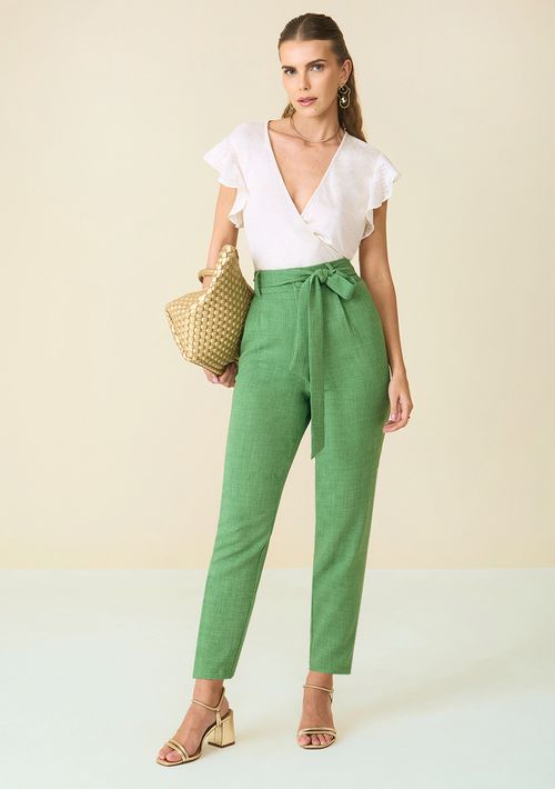 Calça Maria.Valentina Cenoura Alta Verde