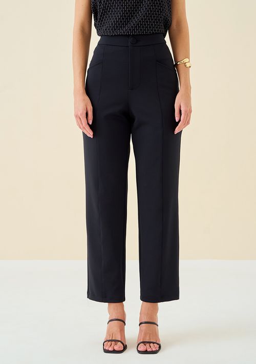 Calça Maria.Valentina Skinny Cós Alto Com Recorte Preto