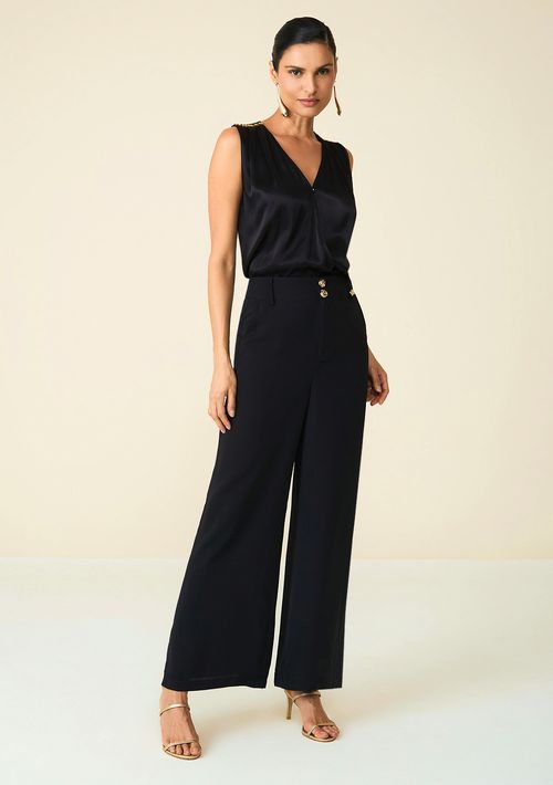 Calça Maria.Valentina Pantalona Alta Preto