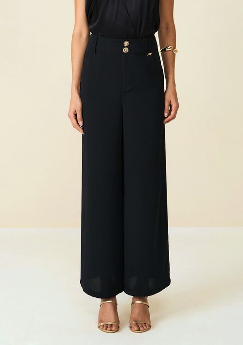 Calça Maria.Valentina Pantalona Alta Preto