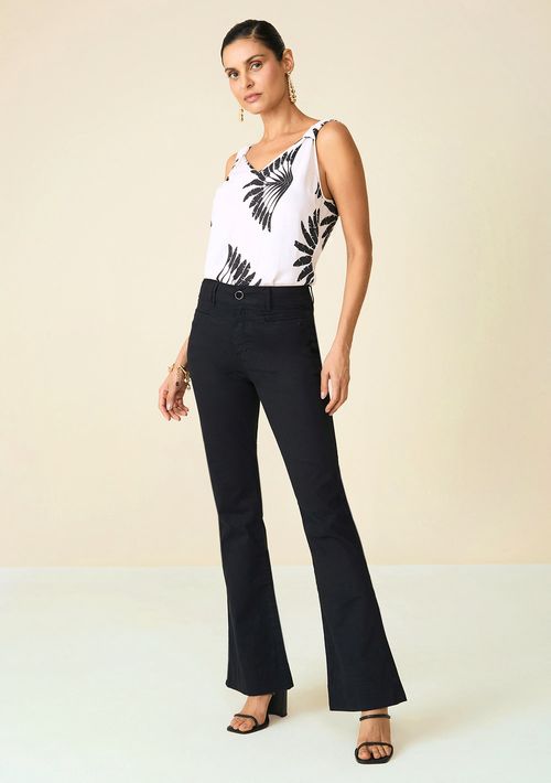 Calça Maria.Valentina Boot Cut Média Preto