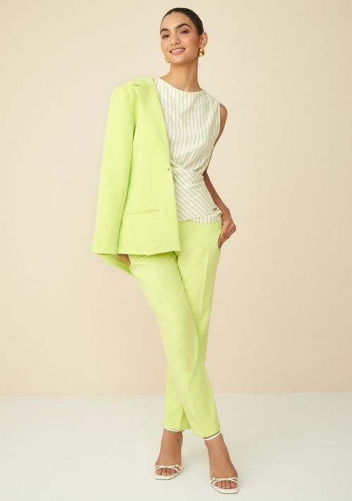Calça Maria.Valentina Skinny Cós Intermediário Bolso Faca Verde Claro