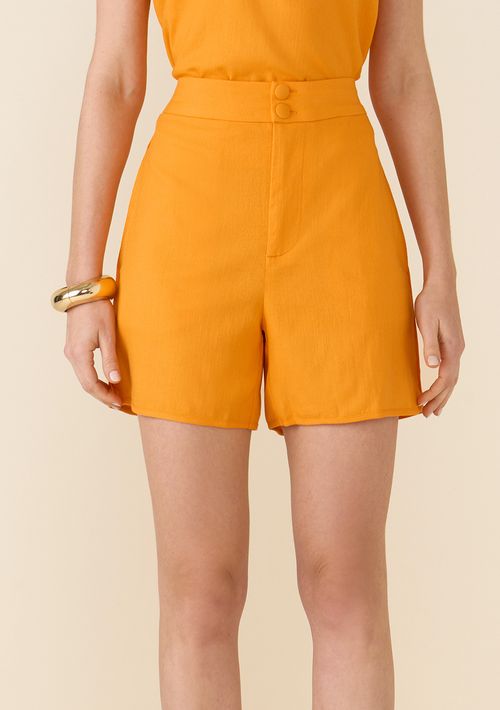 Shorts Maria.Valentina Alfaiataria Bolso Faca Laranja