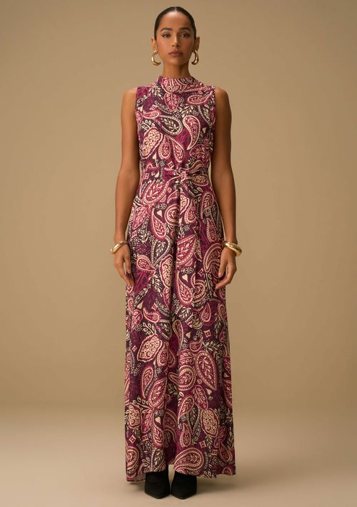 Vestido Maria.Valentina Solto Decote Careca Sem Manga Longo Bordo