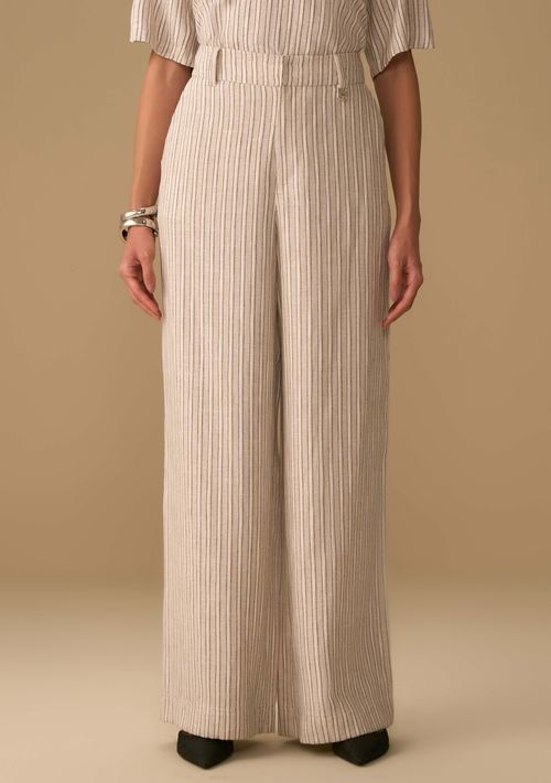 Calça Maria.Valentina Pantalona Alta Bege