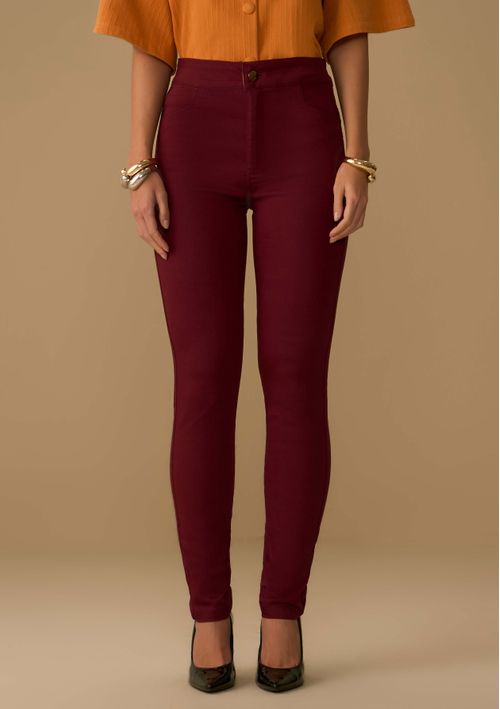 Calça Maria.Valentina Skinny Alta Marrom