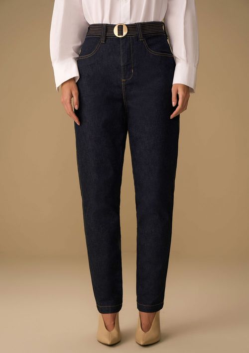 Calça Maria.Valentina Mom Alta Azul