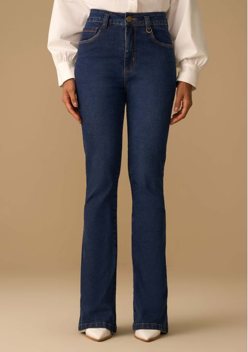 Calça Maria.Valentina Boot Cut Alta Azul
