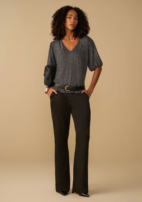 Calça Maria.Valentina Boot Cut Alta Preto