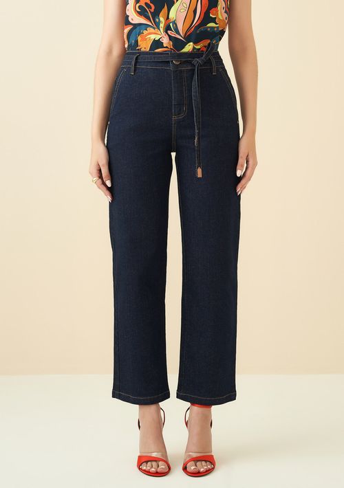 Calça Maria.Valentina Reta Cós Intermediário Bolso Faca Jeans
