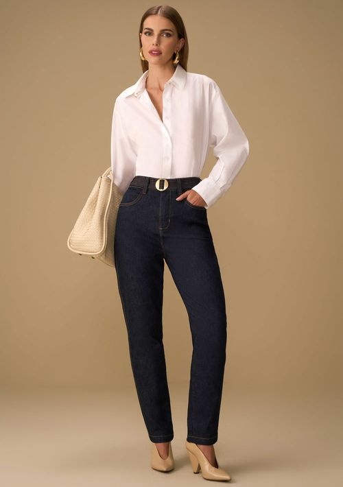 Calça Maria.Valentina Mom Alta Azul