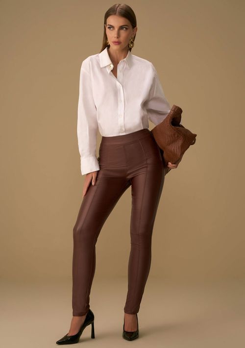 Calça Maria.Valentina Skinny Alta Marrom