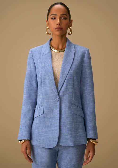 Blazer Maria.Valentina Alfaiataria Com Lapela Azul