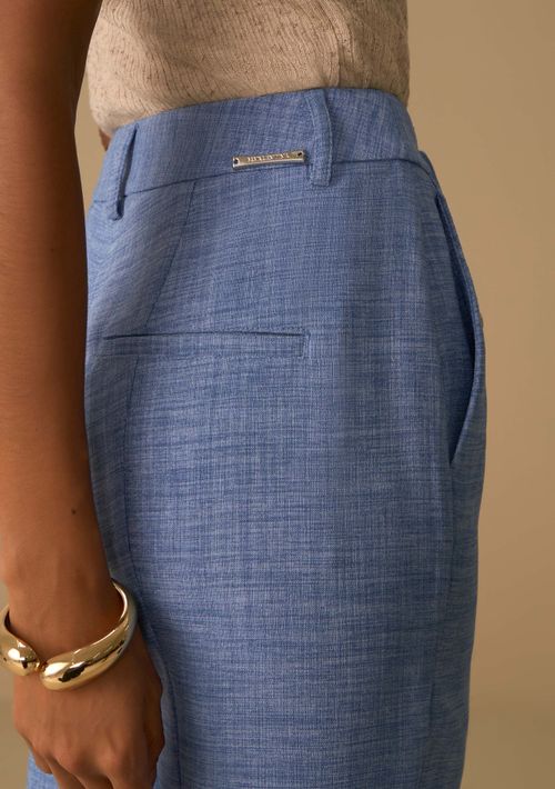 Calça Maria.Valentina Skinny Alfaiataria Cós Intermediário Com Bolso Azul