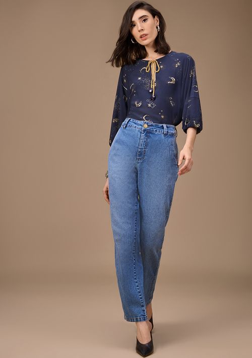 Calça Maria.Valentina Reta Alta Azul