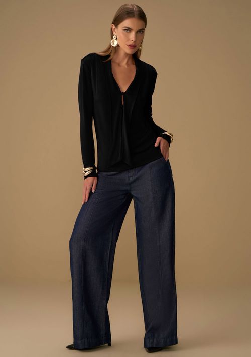 Calça Maria.Valentina Pantalona Alta Azul