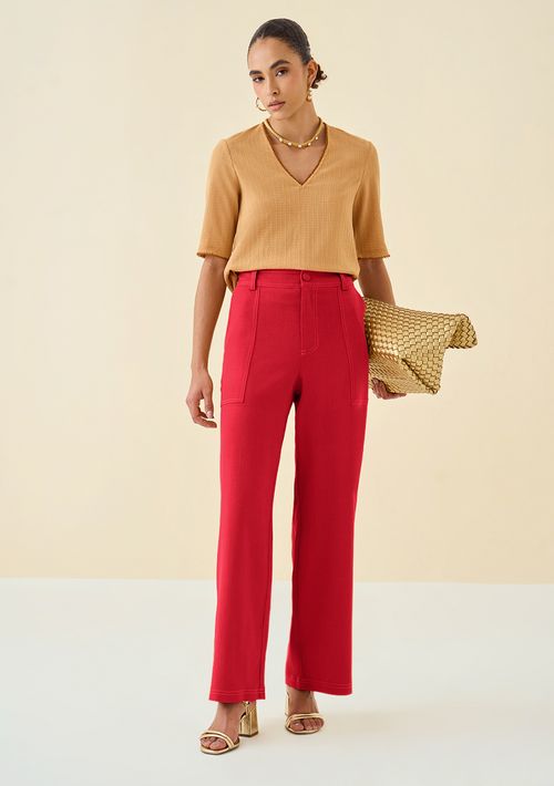 Calça Maria.Valentina Reta Alta Vermelho