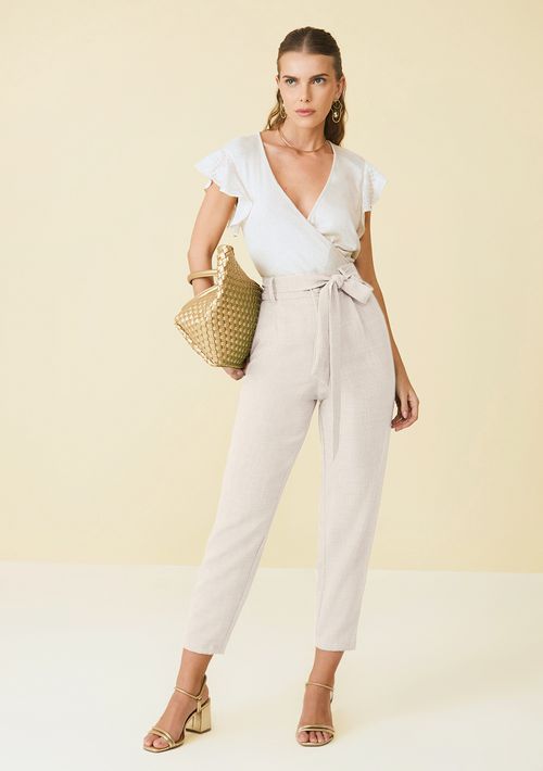 Calça Maria.Valentina Cenoura Alta Off White
