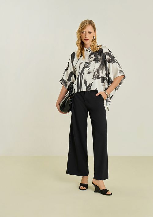 Calça Maria.Valentina Pantalona Alta Preto